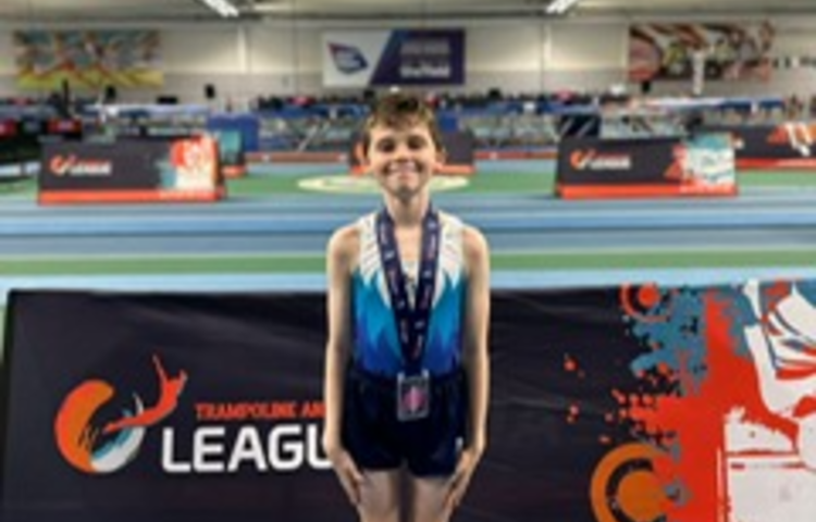 Image of Dylan - silver medalist in National League Trampolining Championships